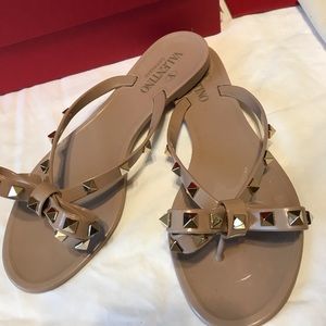 Valentino Rockstud Jelly Thong Sandals